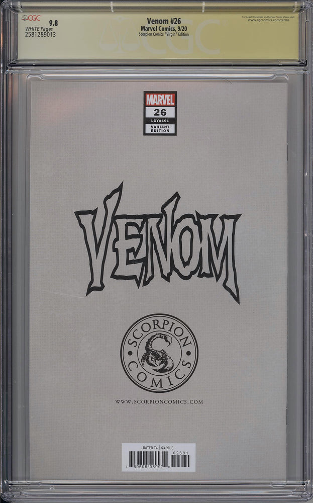 
            
                Load image into Gallery viewer, Venom #26 CGC SS 9.8 Clayton Crain Virgin Variant - 3x signed
            
        