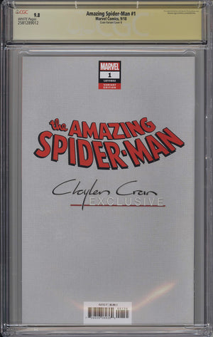 
            
                Load image into Gallery viewer, Amazing Spider-Man #1 CGC SS 9.8 Clayton Crain Virgin Variant - Miles Morales Remarked with Blue Sig
            
        