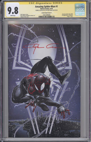 
            
                Load image into Gallery viewer, Amazing Spider-Man #1 CGC SS 9.8 Clayton Crain Virgin Variant - Miles Morales Remarked with Red Sig
            
        