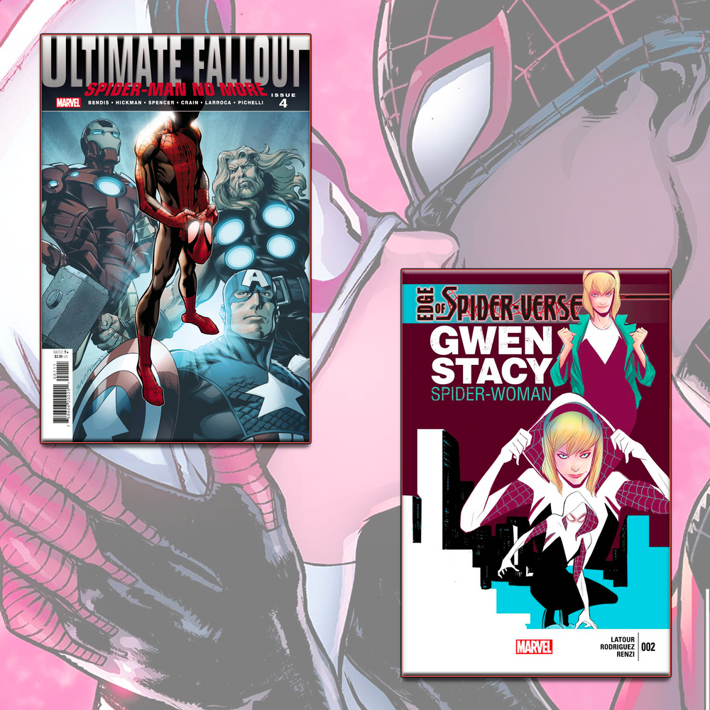 
            
                Load image into Gallery viewer, Ultimate Fallout #4 and Edge of Spider-Verse #2 Facsimile Edition Set
            
        