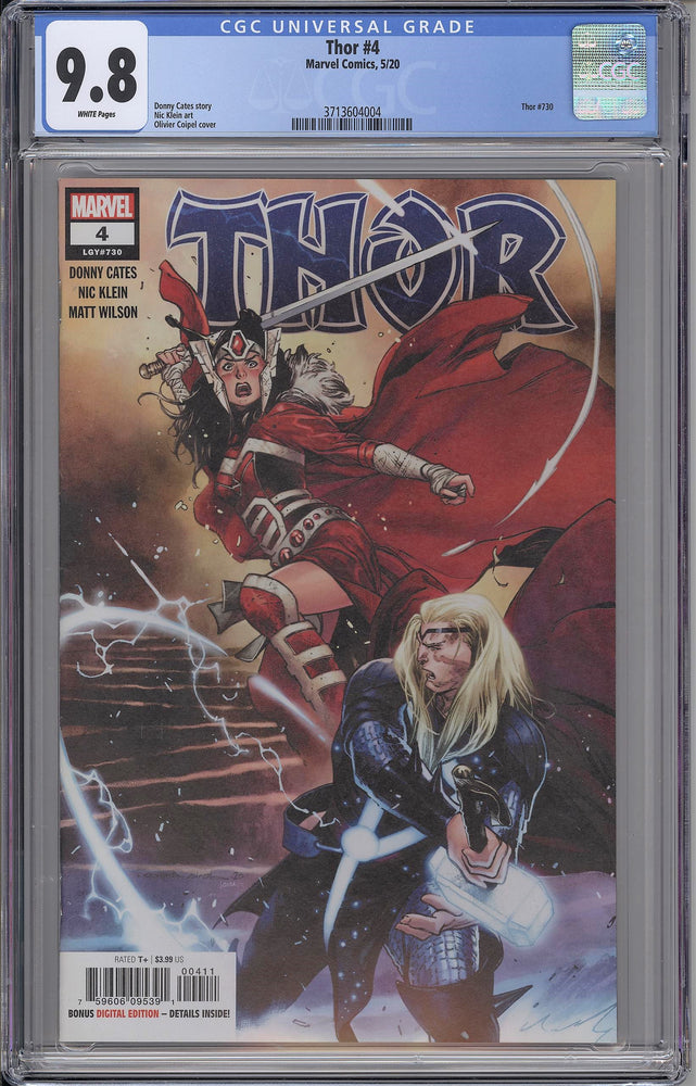 Thor #4 CGC 9.8 Cover A - First Cameo Black Winter