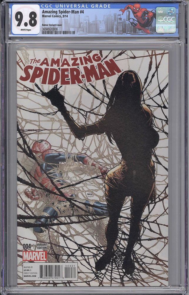 
            
                Load image into Gallery viewer, Amazing Spider-Man #4 CGC 9.8 Ramos Variant - First Appearance of Cindy Moon
            
        