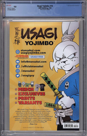 
            
                Load image into Gallery viewer, Usagi Yojimbo #10 CGC 9.8 Peach Momoko SDCC Exclusive Variant
            
        