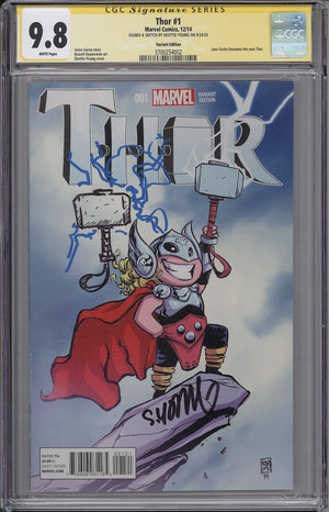 Thor #1 CGC SS 9.8 Skottie Young Variant - Remarked First Full Jane Foster as Thor