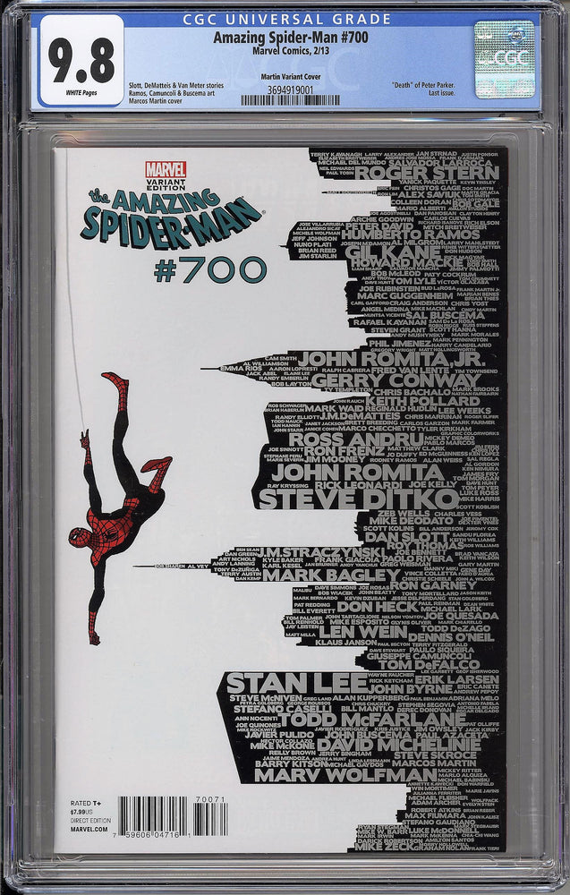 Amazing Spider-Man #700 CGC 9.8 Martin Skyline variant